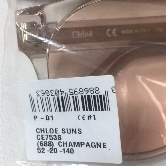 NWT CHLOÉ 52mm V-round Sunglasses In Champagne main image 8